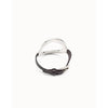 Leather Bracelet with a Sterling Silver Plated Large Central Oval - PUL2135GRSMTL0M-UNO de 50-Renee Taylor Gallery