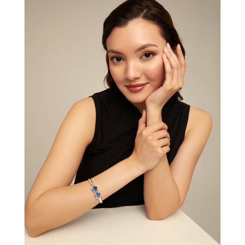 Aura Sterling Silver Plated Bracelet - PUL2357AZUMTL-UNO de 50-Renee Taylor Gallery