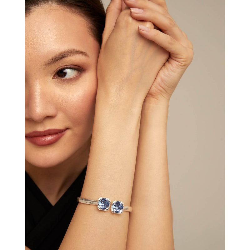 Aura Sterling Silver Plated Bracelet - PUL2357AZUMTL-UNO de 50-Renee Taylor Gallery