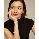 Pearl & Match Sterling Silver Plated Bracelet - PUL2364BPLMTL-UNO de 50-Renee Taylor Gallery
