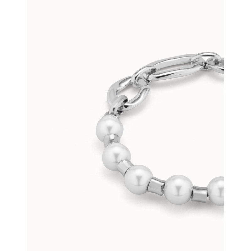 Pearl & Match Sterling Silver Plated Bracelet - PUL2364BPLMTL-UNO de 50-Renee Taylor Gallery