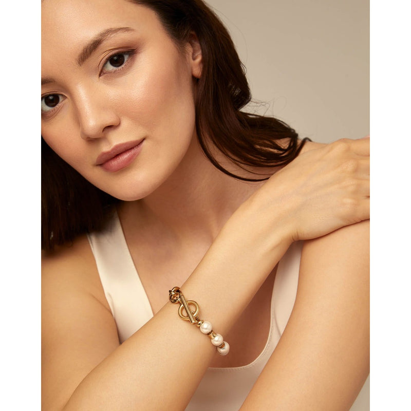 Pearl & Match 18K Gold Plated Bracelet - PUL2364BPLORO-UNO de 50-Renee Taylor Gallery
