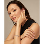Attractive Sterling Silver Plated Bracelet - PUL2376AZUMTL0M-UNO de 50-Renee Taylor Gallery