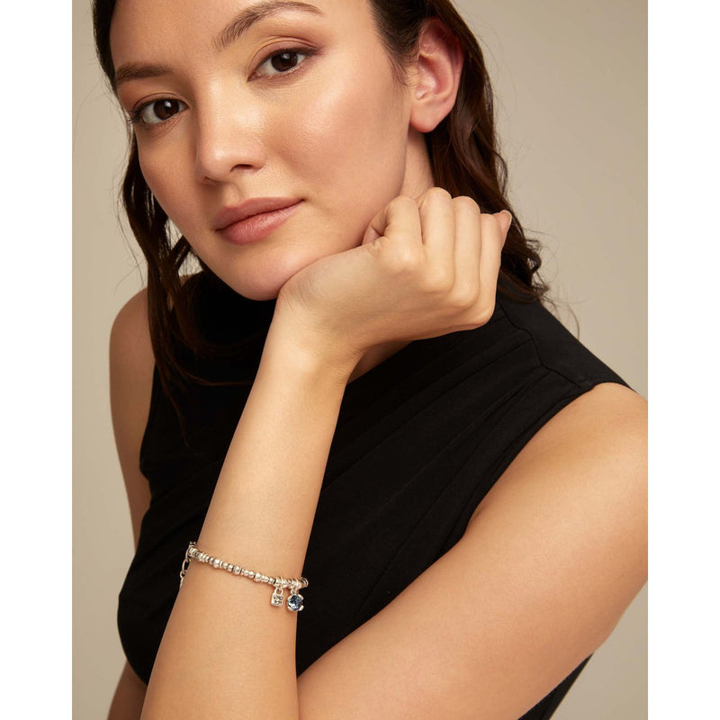 Attractive Sterling Silver Plated Bracelet - PUL2376AZUMTL0M-UNO de 50-Renee Taylor Gallery