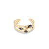 Rigid 18K Gold Plated Bracelet with Gray - PUL2441NGRORO0M-UNO de 50-Renee Taylor Gallery