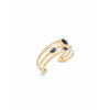 Rigid 18K Gold Plated Bracelet with Gray - PUL2441NGRORO0M-UNO de 50-Renee Taylor Gallery