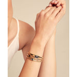 Rigid 18K Gold Plated Bracelet with Gray - PUL2441NGRORO0M-UNO de 50-Renee Taylor Gallery
