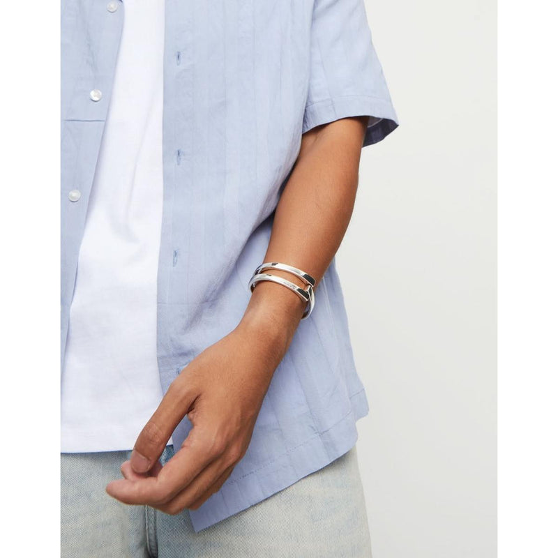 Sterling Silver Plated Ser Original Silver Bangle Bracelet - PUL2507MTL0000-UNO de 50-Renee Taylor Gallery
