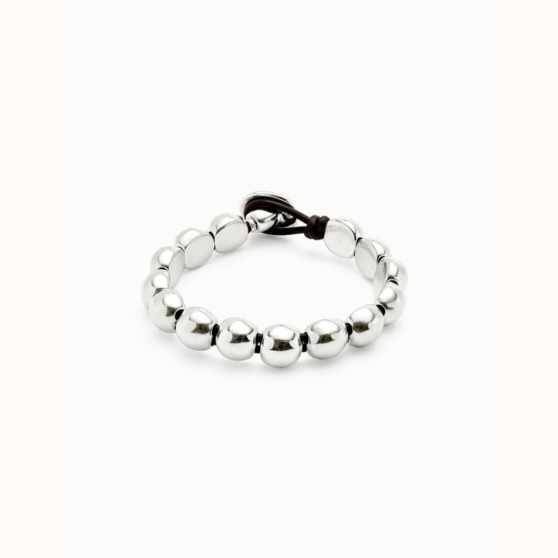 Bracelet With Small Round Sterling Silver Plated Beads - PUL2519MTL-UNO de 50-Renee Taylor Gallery