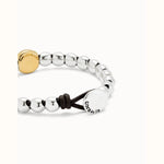 Bracelet With Sterling Silver Plated Beads And Central Larger 18K Gold Plated Bead - PUL2523OROMTL-UNO de 50-Renee Taylor Gallery