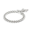 Sterling Silver-Placed Chain Sterling Silver Plated Bracelet with Heart and Clear Crystal - PUL2526CRSMTL-UNO de 50-Renee Taylor Gallery