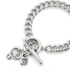 Sterling Silver-Placed Chain Sterling Silver Plated Bracelet with Heart and Clear Crystal - PUL2526CRSMTL-UNO de 50-Renee Taylor Gallery