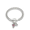 Sterling Silver Plated Chain Bracelet with Heart and Pink Crystal - PUL2526RSAMTL-UNO de 50-Renee Taylor Gallery