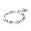 Sterling Silver Plated Chain Bracelet with Heart and Pink Crystal - PUL2526RSAMTL-UNO de 50-Renee Taylor Gallery