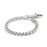 Sterling Silver Plated Chain Bracelet with Heart and Pink Crystal - PUL2526RSAMTL-UNO de 50-Renee Taylor Gallery