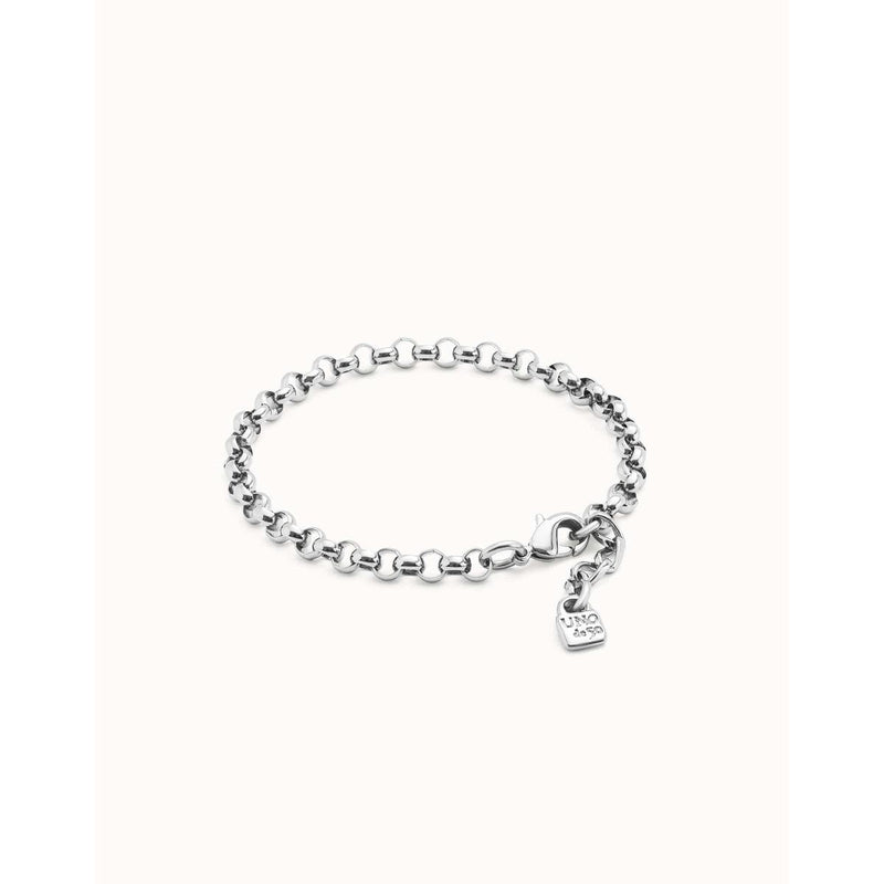 Sterling silver-plated chain bracelet - PUL2539MTL000M-UNO de 50-Renee Taylor Gallery