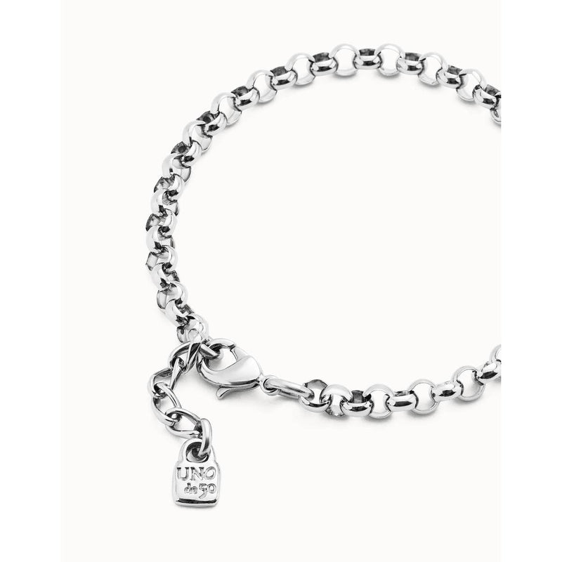 Sterling silver-plated chain bracelet - PUL2539MTL000M-UNO de 50-Renee Taylor Gallery