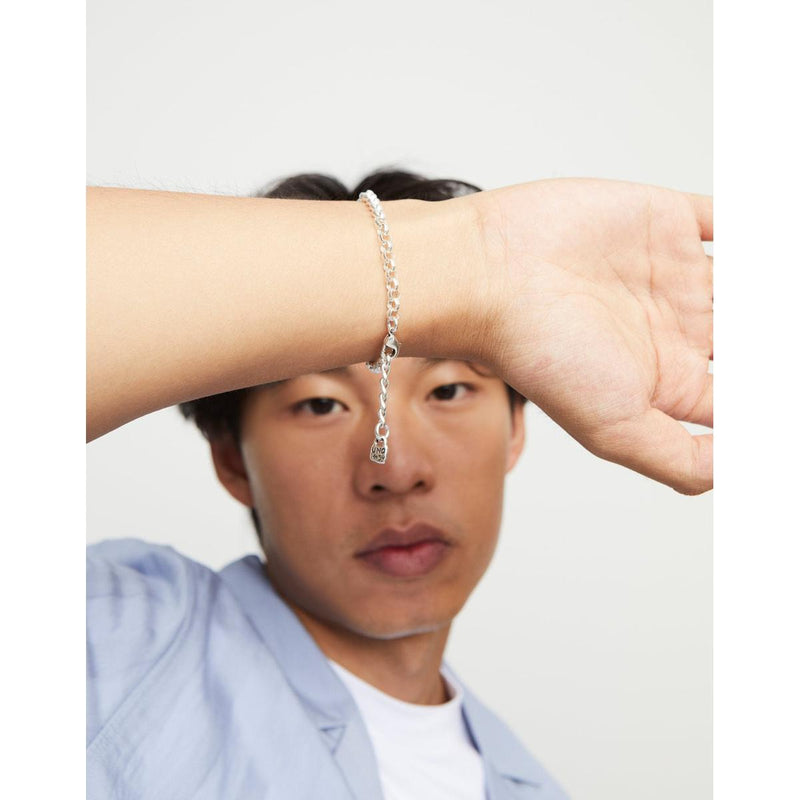 Sterling silver-plated chain bracelet - PUL2539MTL000M-UNO de 50-Renee Taylor Gallery