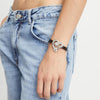 Leather Bracelet with Sterling Silver Plated Heart and Clear Crystal - PUL2542CRSMTL-UNO de 50-Renee Taylor Gallery