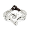 Bead Bracelet with Sterling Silver Plated Heart and Clear Crystal - PUL2543CRSMTL-UNO de 50-Renee Taylor Gallery