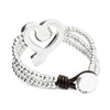 Bead Bracelet with Sterling Silver Plated Heart and Clear Crystal - PUL2543CRSMTL-UNO de 50-Renee Taylor Gallery