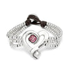 Bead Bracelet with Sterling Silver Plated Heart and Pink Crystal - PUL2543RSAMTL-UNO de 50-Renee Taylor Gallery