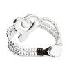 Bead Bracelet with Sterling Silver Plated Heart and Pink Crystal - PUL2543RSAMTL-UNO de 50-Renee Taylor Gallery