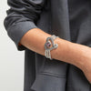 Bead Bracelet with Sterling Silver Plated Heart and Pink Crystal - PUL2543RSAMTL-UNO de 50-Renee Taylor Gallery