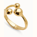 Rigid 18K Gold Plated Three Beads Bracelet - PUL2546ORO-UNO de 50-Renee Taylor Gallery