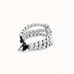 Three Strand Bead Sterling Silver Plated Bracelet - PUL2550MTL-UNO de 50-Renee Taylor Gallery