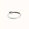 Semi-Rigid Sterling Silver Plated Bracelet With Brown Leather - PUL2551MARMTL-UNO de 50-Renee Taylor Gallery