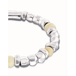Ser Imparable Beaded Bracelet with Silver and Ivory Beads - PUL2585MFLMTL0-UNO de 50-Renee Taylor Gallery