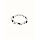 Ser Imparable Beaded Bracelet with Silver and Black Murano Glass Beads - PUL2585NGRMTL0-UNO de 50-Renee Taylor Gallery