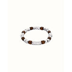 Ser Imparable Stretch Bracelet with Silver and Wooden Beads - PUL2586MARMTL0-UNO de 50-Renee Taylor Gallery