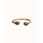 Ser Deslumbrante Two Faceted Black Oval Crystals Gold Plated Bracelet - PUL2592NGRORO0-UNO de 50-Renee Taylor Gallery