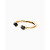 Ser Deslumbrante Two Faceted Black Oval Crystals Gold Plated Bracelet - PUL2592NGRORO0-UNO de 50-Renee Taylor Gallery