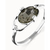 Ser Deslumbrante Oval Faceted Gray Crystal Bangle Silver Plated Bracelet - PUL2593GRSMTL0-UNO de 50-Renee Taylor Gallery