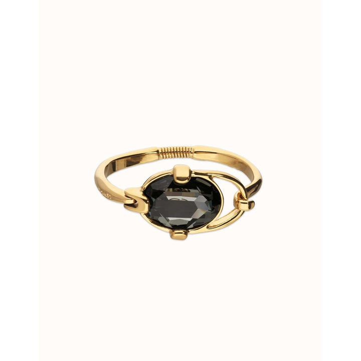 Ser Deslumbrante Gray Oval Faceted Crystal Rigid Gold Plated Bracelet - PUL2593GRSORO0-UNO de 50-Renee Taylor Gallery