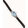 Ser Deslumbrante Blue Oval Faceted Crystal Leather Silver Plated Bracelet - PUL2594AZUMTL0M-UNO de 50-Renee Taylor Gallery