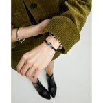 Ser Deslumbrante Faceted Black Oval Crystal Leather Silver Plated Bracelet - PUL2594NGRMTL0M-UNO de 50-Renee Taylor Gallery