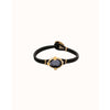 Ser Deslumbrante Faceted Black Oval Crystal Leather Gold Plated Bracelet - PUL2594NGRORO0M-UNO de 50-Renee Taylor Gallery