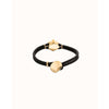 Ser Deslumbrante Faceted Black Oval Crystal Leather Gold Plated Bracelet - PUL2594NGRORO0M-UNO de 50-Renee Taylor Gallery