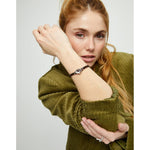 Ser Deslumbrante Pink Oval Faceted Crystal Leather Bracelet - PUL2594RSAMTL0M-UNO de 50-Renee Taylor Gallery