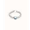 Ser Deslumbrante Blue Oval Faceted Crystal Silver Plated Beaded Bracelet - PUL2595AZUMTL0M-UNO de 50-Renee Taylor Gallery