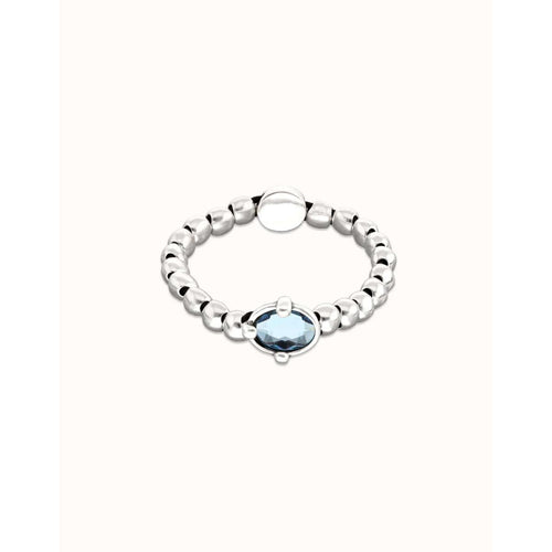 Ser Deslumbrante Blue Oval Faceted Crystal Silver Plated Beaded Bracelet - PUL2595AZUMTL0M-UNO de 50-Renee Taylor Gallery