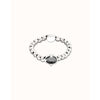 Ser Deslumbrante Oval Faceted Black Crystal Silver Plated Beaded Bracelet - PUL2595NGRMTL0M-UNO de 50-Renee Taylor Gallery