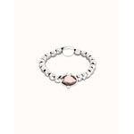 Ser Deslumbrante Pink Oval Faceted Crystal Silver Plated Bracelet - PUL2595RSAMTL0M-UNO de 50-Renee Taylor Gallery