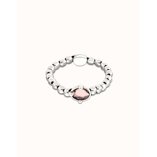 Ser Deslumbrante Pink Oval Faceted Crystal Silver Plated Bracelet - PUL2595RSAMTL0M-UNO de 50-Renee Taylor Gallery
