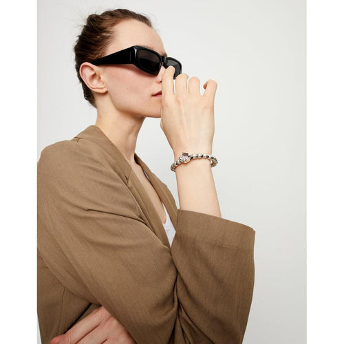 Ser Deslumbrante Pink Oval Faceted Crystal Silver Plated Bracelet - PUL2595RSAMTL0M-UNO de 50-Renee Taylor Gallery