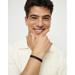 Ser Imparable Leather Bracelet with Golden Clasp - PUL2597NGRORO0-UNO de 50-Renee Taylor Gallery